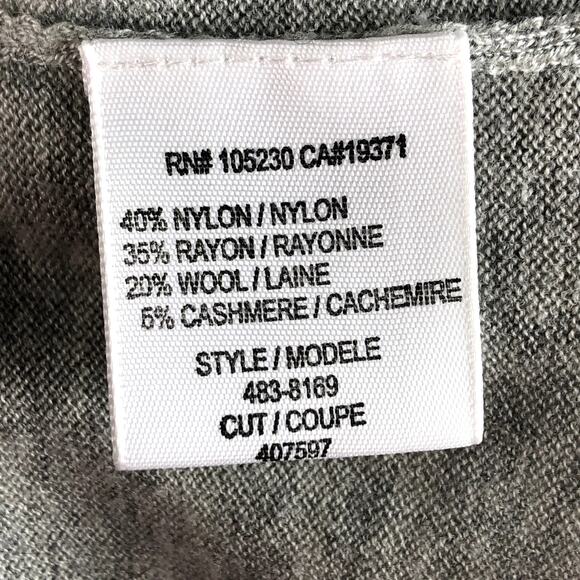 JOIE Gray Cardigan Sweater Button Down Preppy Size Medium Red Trim - Picture 6 of 6